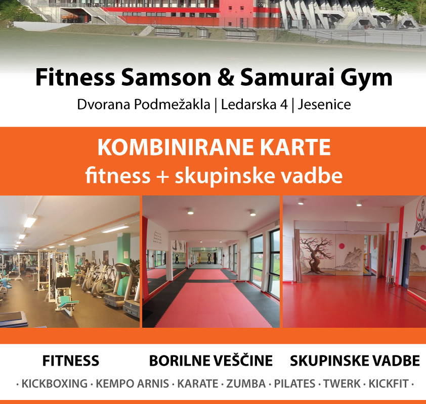 Novo v ponudbi! Samurai Gym in Fitnes Samson kombinirane karte